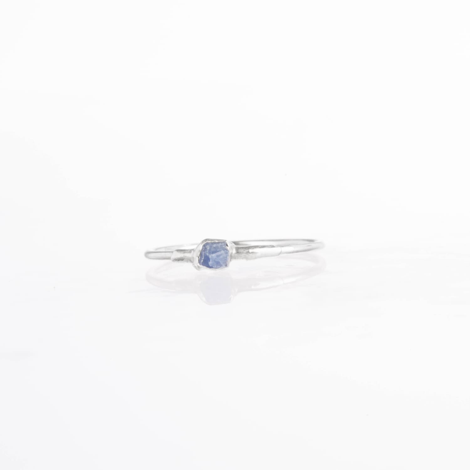 Dainty Raw Tanzanite Ring in Sterling Silver
