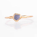Dainty Raw Tanzanite Ring in Yellow Gold