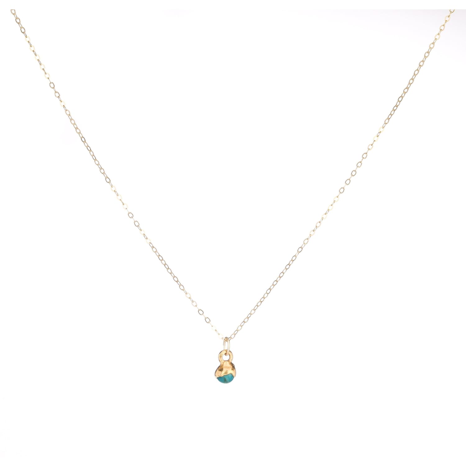 Dainty Raw Turquoise Necklace