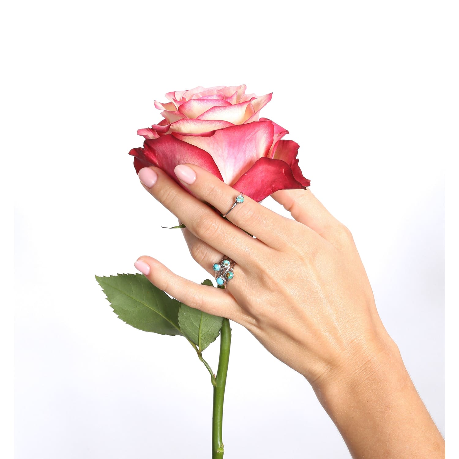 Dainty Raw Turquoise Ring for Stacking