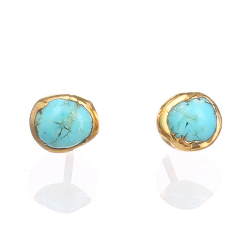 Dainty Raw Turquoise Stud Earrings