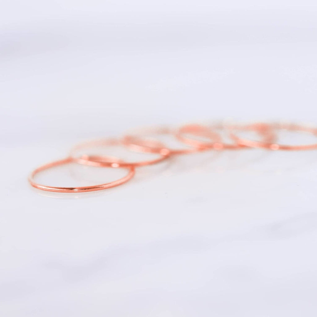 Dainty Rose Gold Filled Stacking Ring 1mm