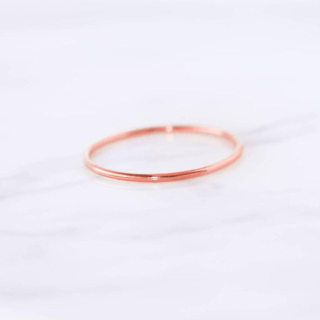 Dainty Rose Gold Filled Stacking Ring 1mm