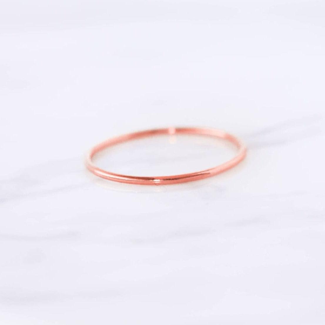 Dainty Rose Gold Filled Stacking Ring 1mm