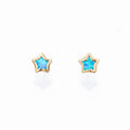 Dainty Star Kyocera Opal Stud Earrings