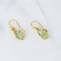 Dangle Raw Peridot Drop Earrings, Gold Earrings, Peridot Jewelry, Raw Crystal Earrings, Drop Earrings, Raw Stone Earring August Birthstone