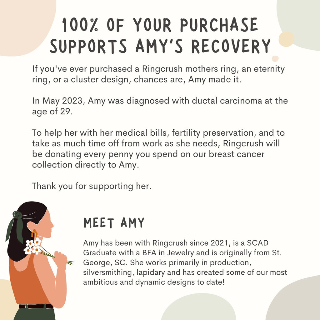 Breast Cancer Ribbon & Heart Friendship Necklace Set · BFF Best Friend Necklaces · Cancer Awareness · 100% goes towards Amy's Recovery