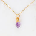 Dainty Raw Amethyst Necklace • Gold Filled Chain • February Birthstone • Aquarius • Handmade Witchy Fall Crystal Jewelry • Purple Gemstone
