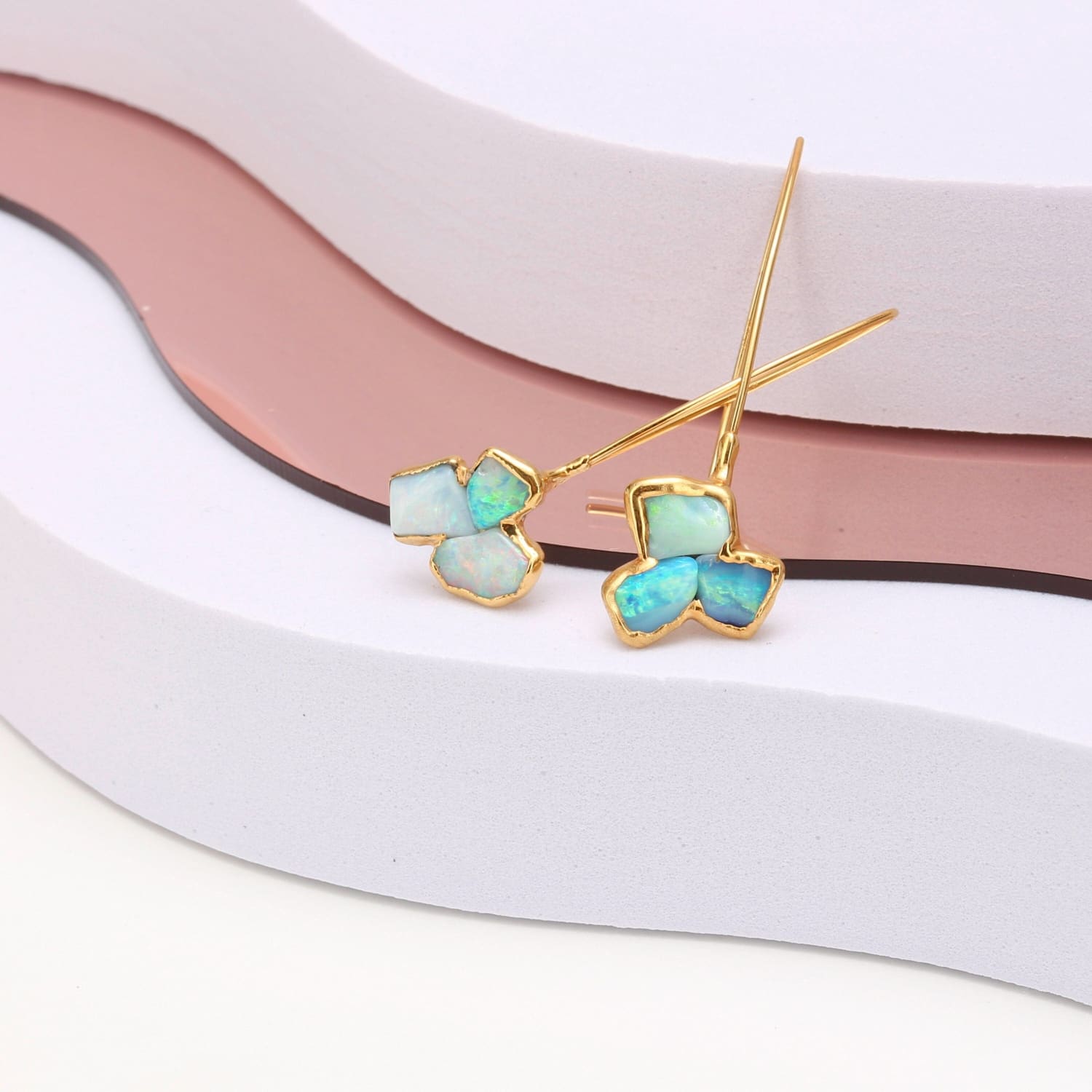 Edgy Opal Earrings • October Birthstone • Dangle Statement Earrings • Unique Gift for Her • Raw Gemstone Jewelry • Fall Jewelry • Ringcrush