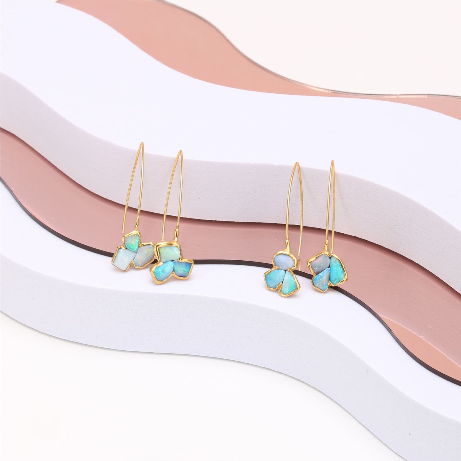 Edgy Opal Earrings • October Birthstone • Dangle Statement Earrings • Unique Gift for Her • Raw Gemstone Jewelry • Fall Jewelry • Ringcrush