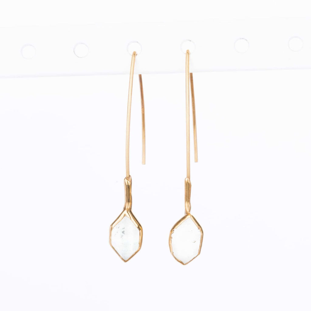 Edgy Raw Herkimer Diamond Drop Earrings