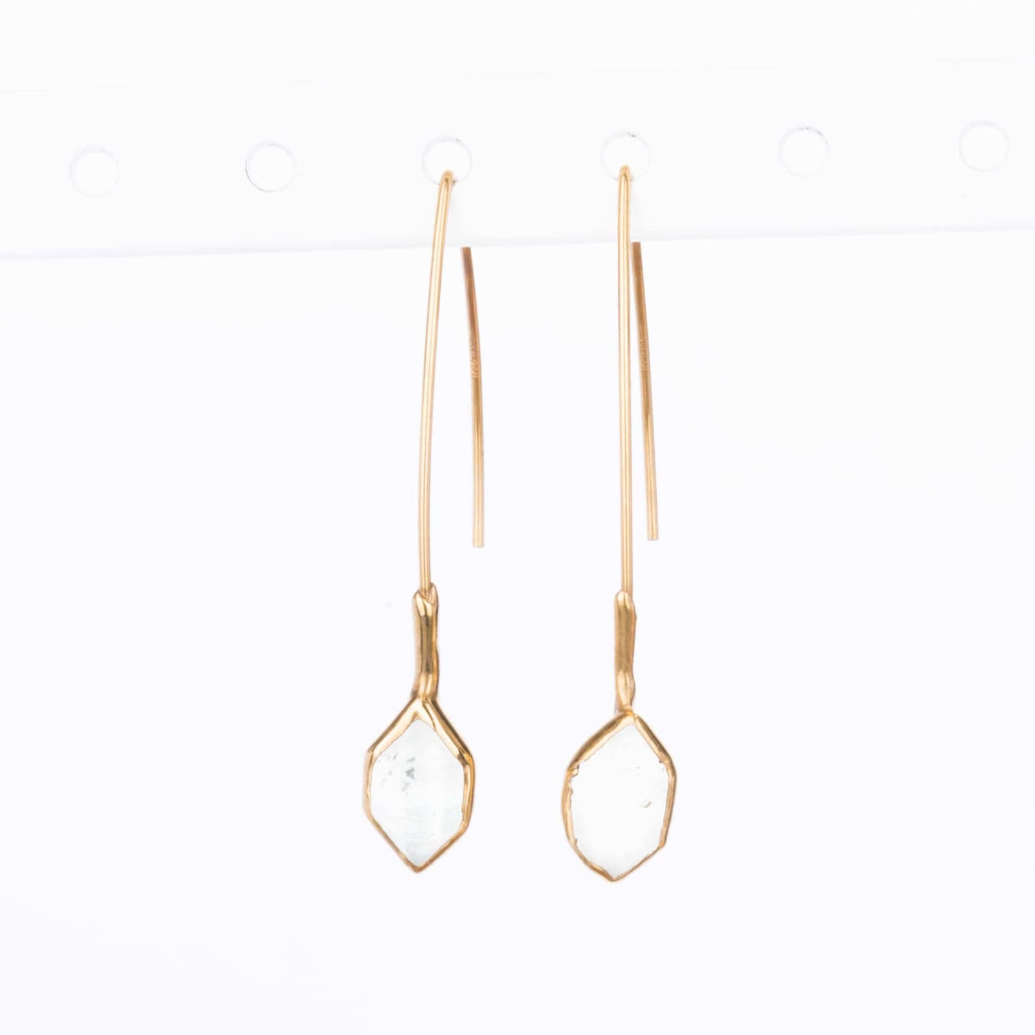 Edgy Raw Herkimer Diamond Drop Earrings