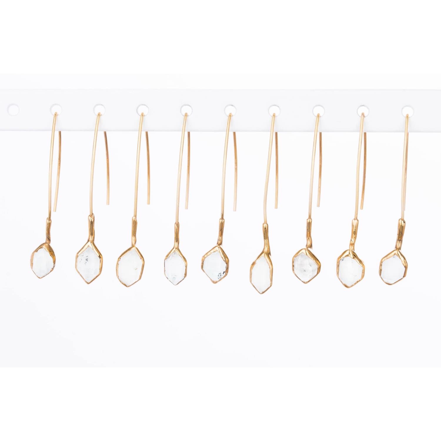Edgy Raw Herkimer Diamond Drop Earrings