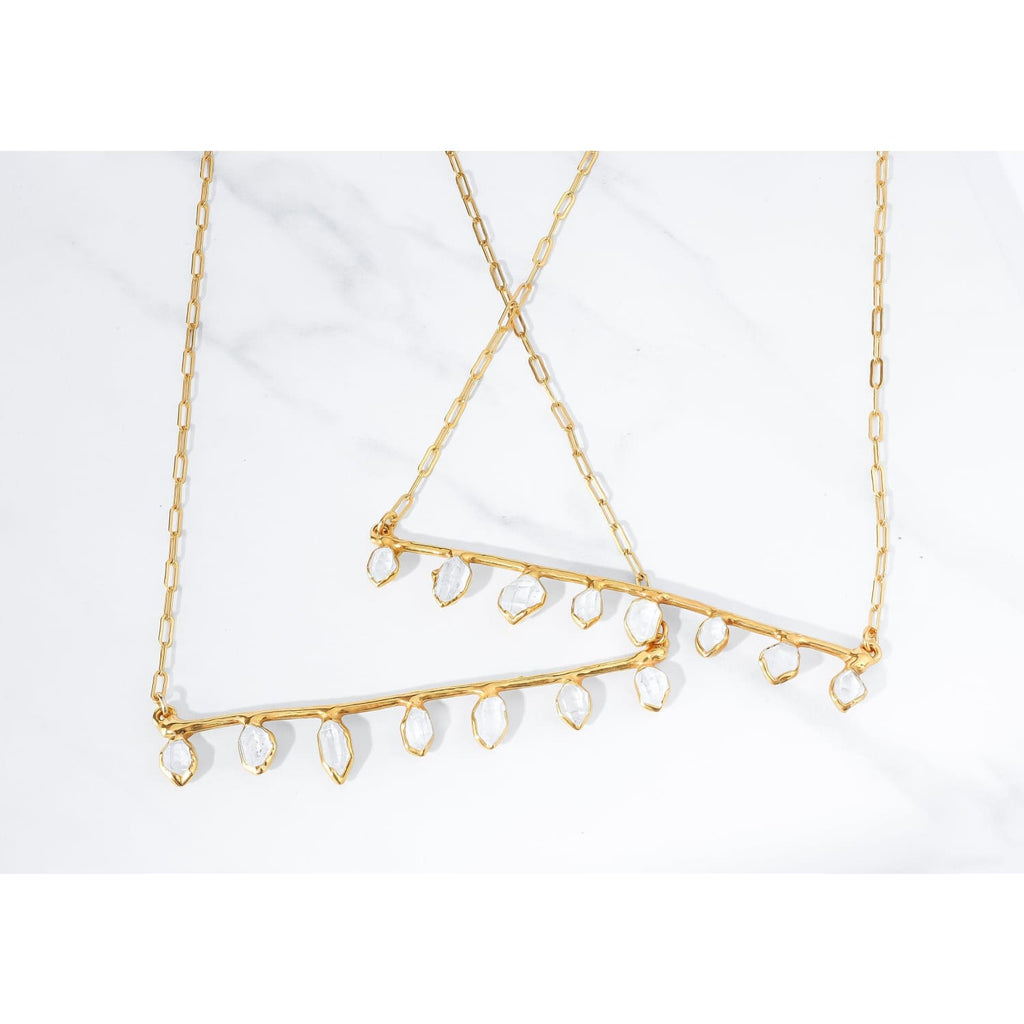Fairy Raw Crystal Bar Necklace