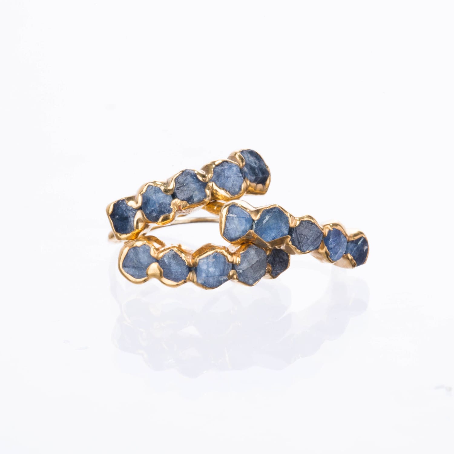 Five Stone Raw Sapphire Ring