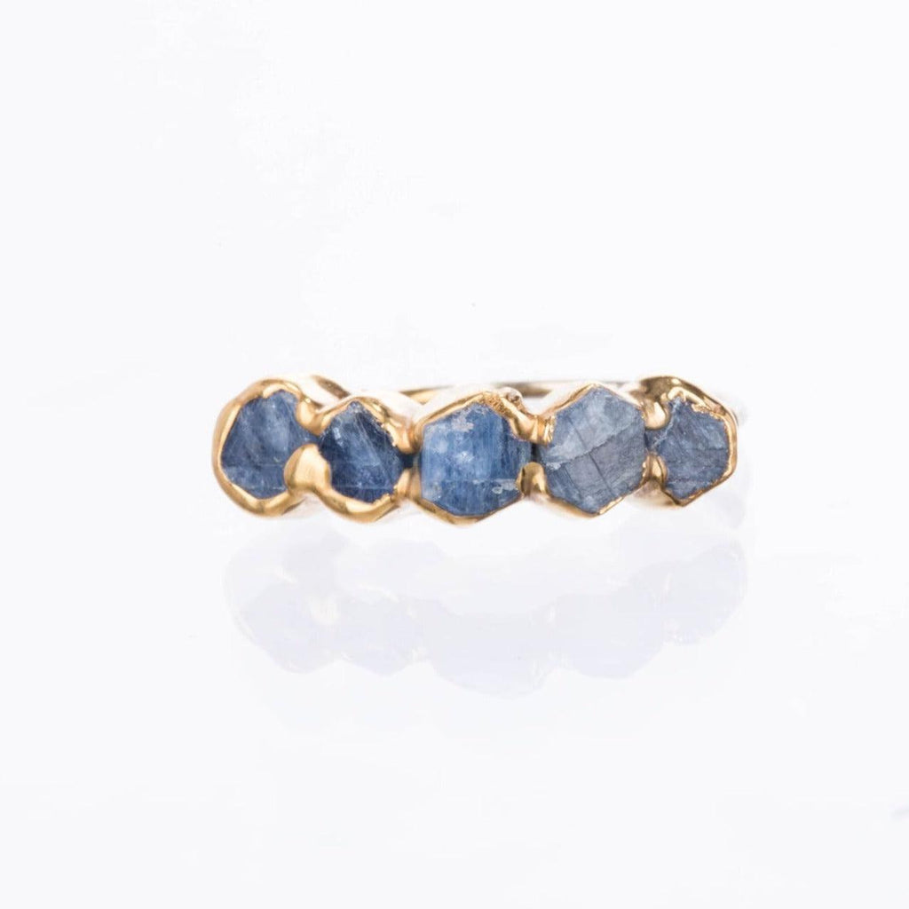 Five Stone Raw Sapphire Ring