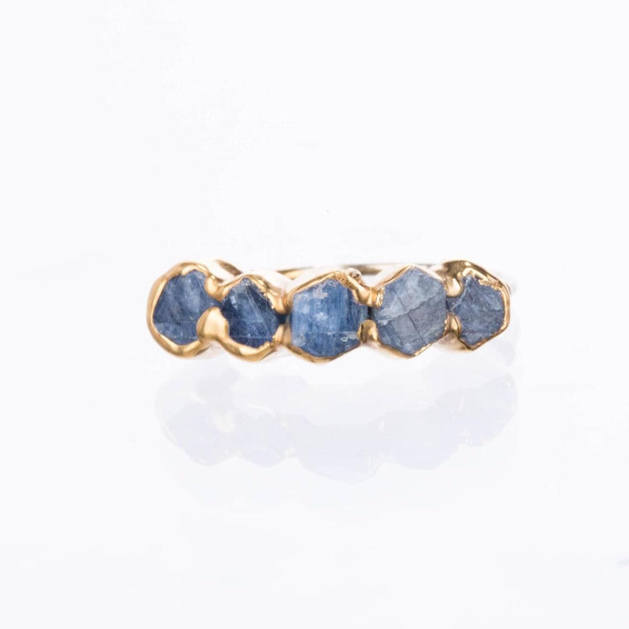 Five Stone Raw Sapphire Ring