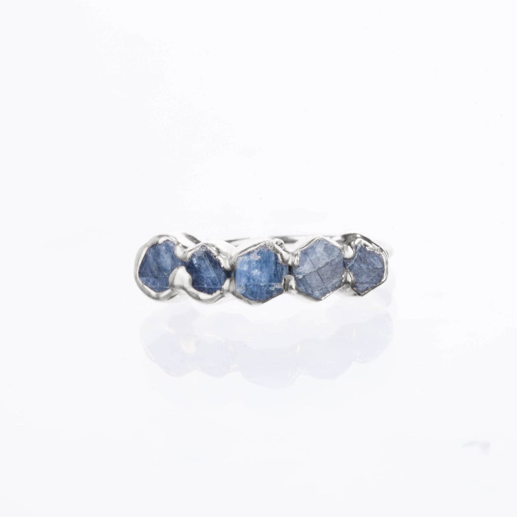 Five Stone Raw Sapphire Ring