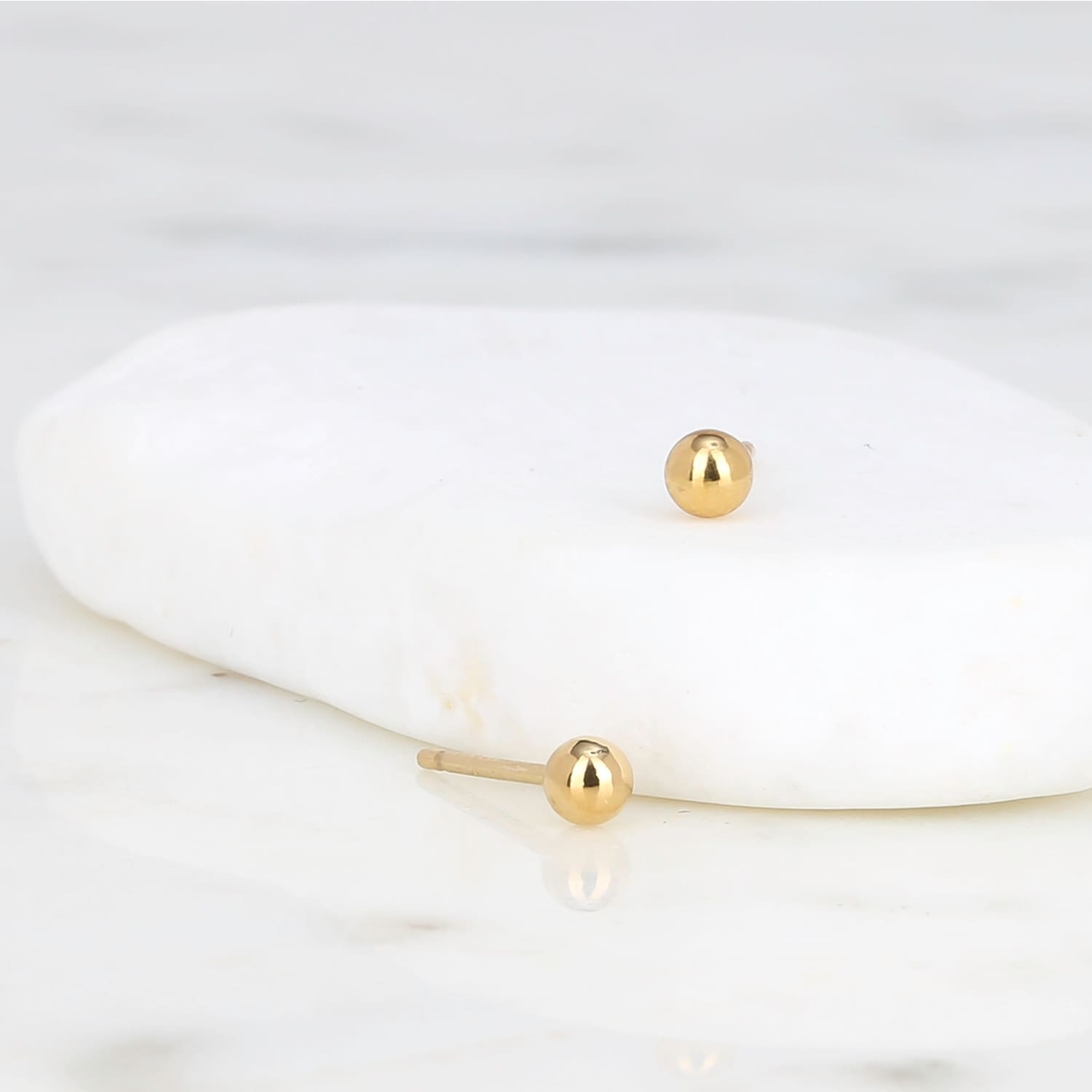 Gold Filled Dainty Ball Stud Earrings