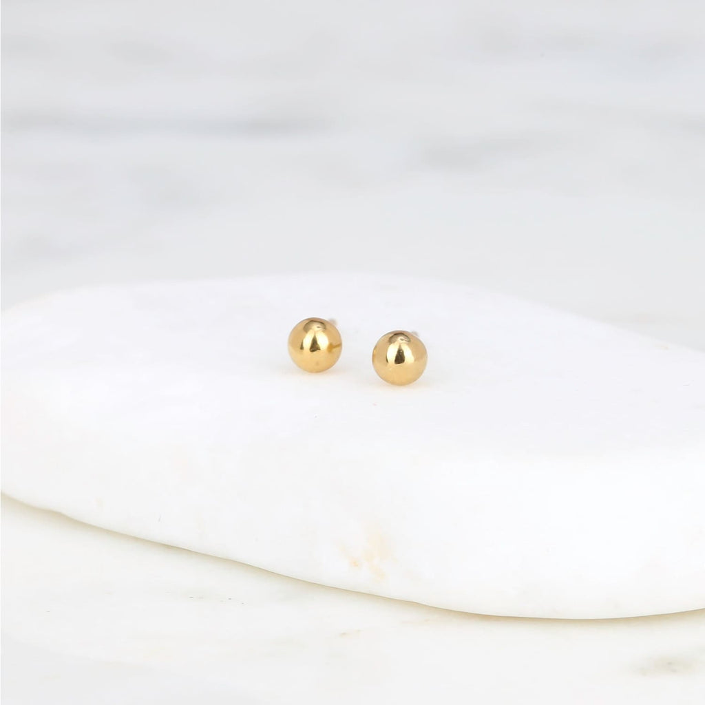 Gold Filled Dainty Ball Stud Earrings
