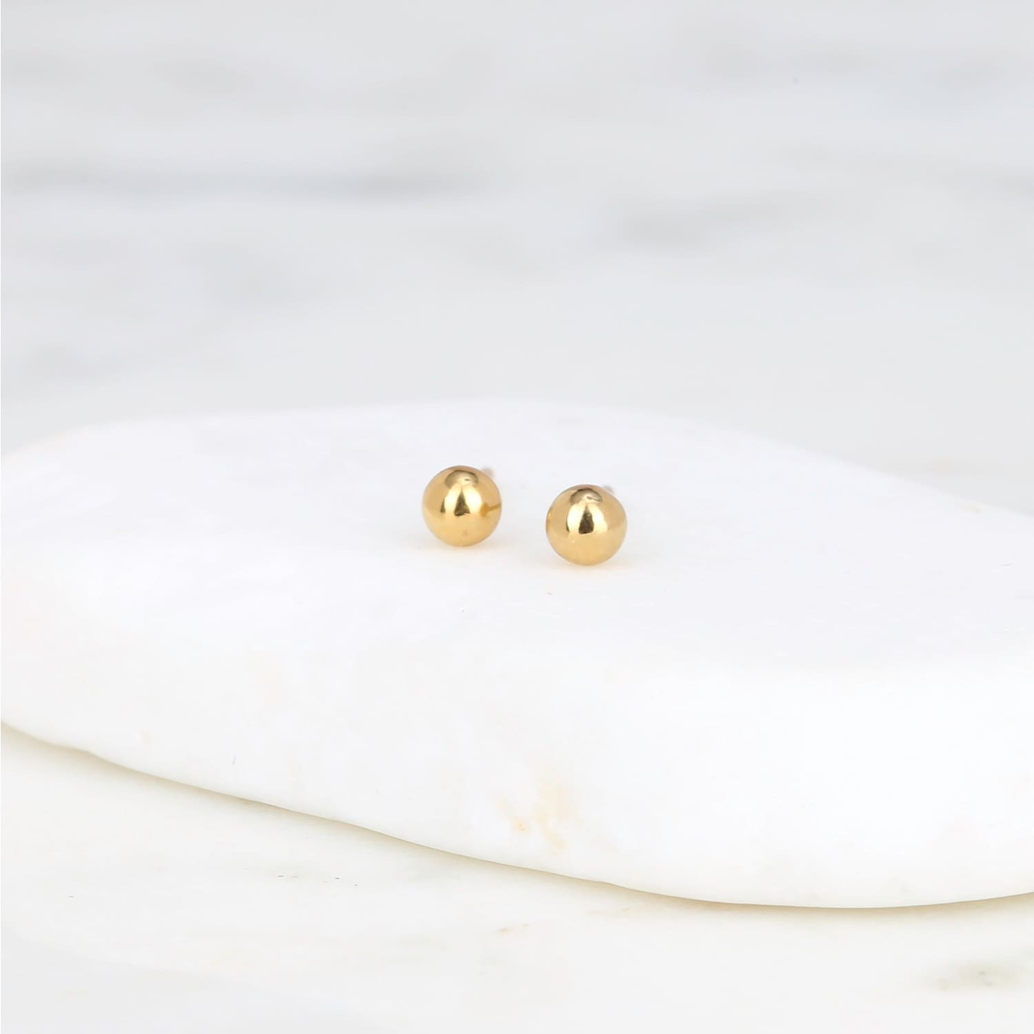Gold Filled Dainty Ball Stud Earrings