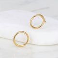 Gold Filled Dainty Circle Stud Earrings