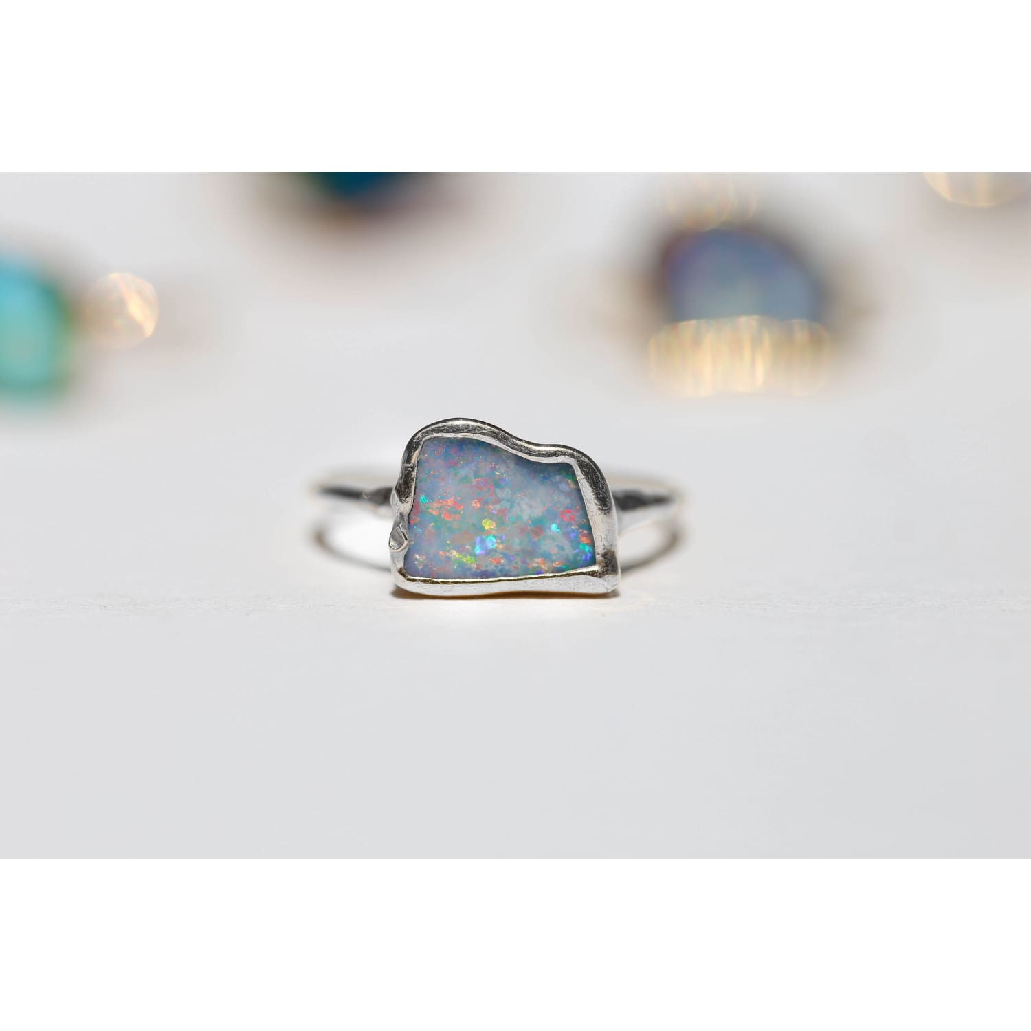Gold Raw Opal Ring for Women • Gold Filled • Bohemian Gemstone • Alt Engagement Ring • October Birthstone • 24k Dip • Australian Fire Opal
