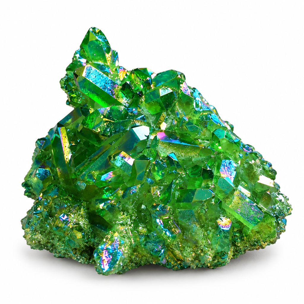 Green Aura Geode Quartz Cluster