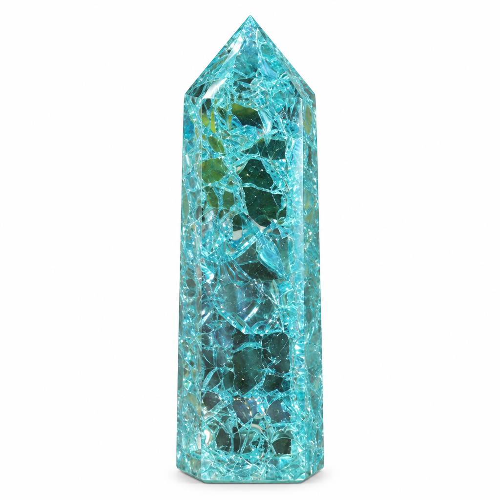Blue Crackle Quartz Tower