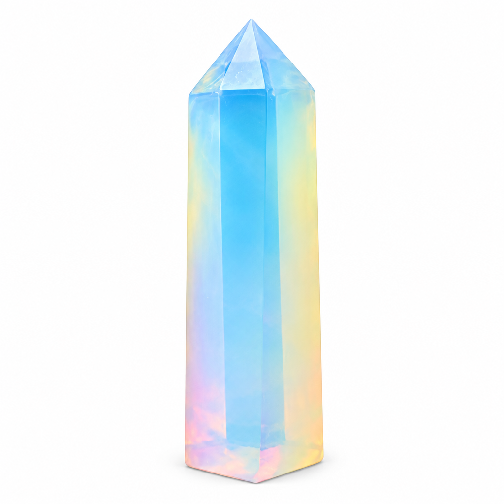 Blue Opalite Glass Tower