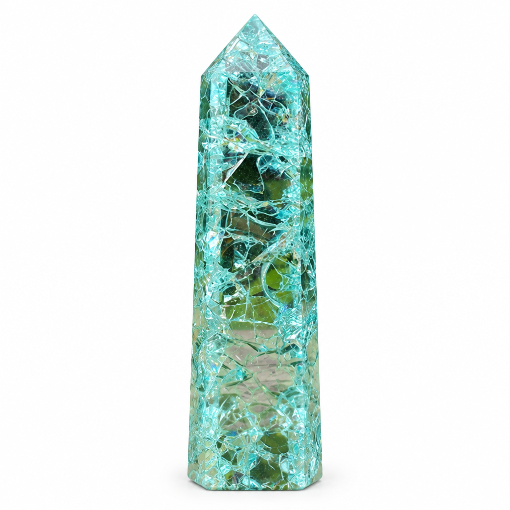Mint Crackle Quartz Tower