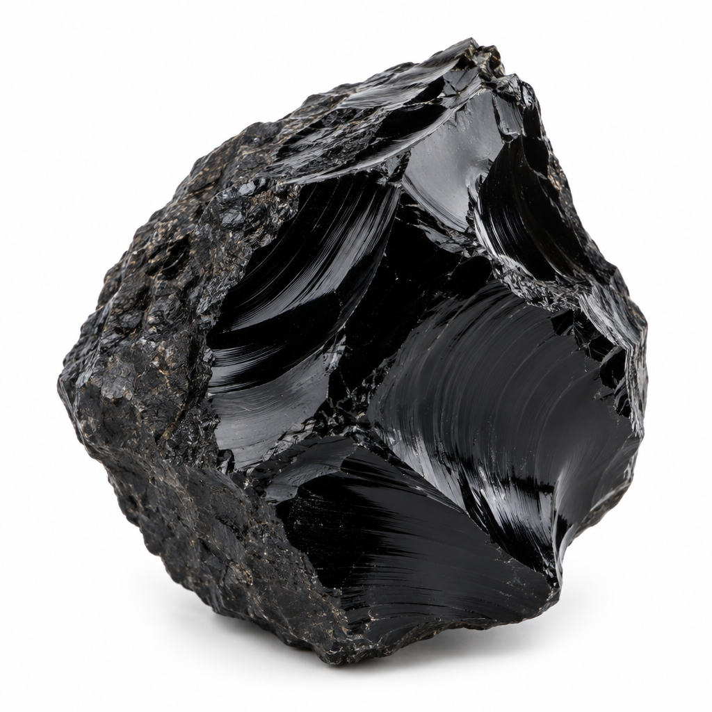 Raw Black Obsidian