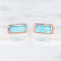 Raw Bar Aquamarine Stud Earrings