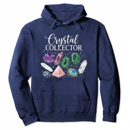 Crystal Collector Hoodie with gemstone illustrations