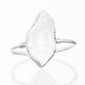 Large Raw Herkimer Diamond Ring in Sterling Silver