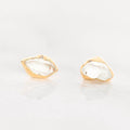 Large Raw Herkimer Diamond Stud Earrings in Yellow Gold