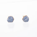 Large Raw Sapphire Earrings, Gold Earrings, September Birthstone Earrings, Sapphire Stud Earrings, Large Stud Earrings, Raw Gemstone Studs