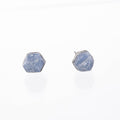 Large Raw Sapphire Stud Earrings in Sterling Silver