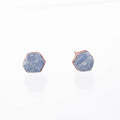 Large Raw Sapphire Stud Earrings in Yellow Gold