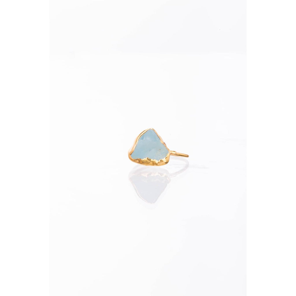 Large Raw Sky Blue Topaz Statement Ring