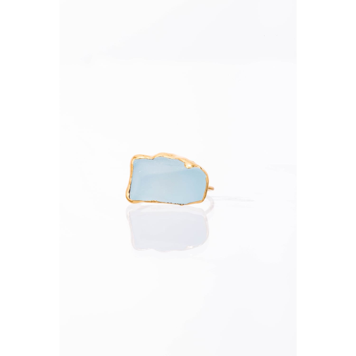 Large Raw Sky Blue Topaz Statement Ring