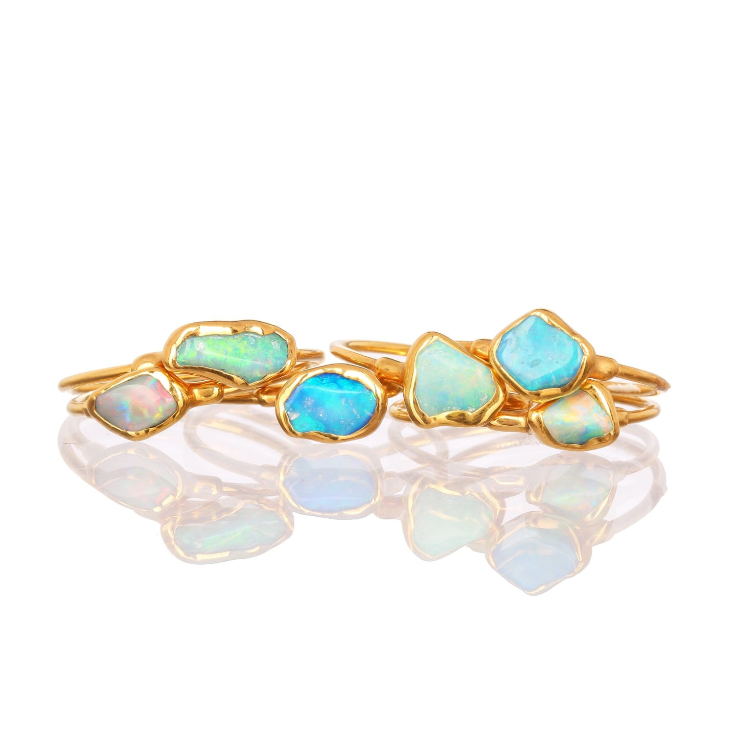 Mini Raw Australian Opal Ring