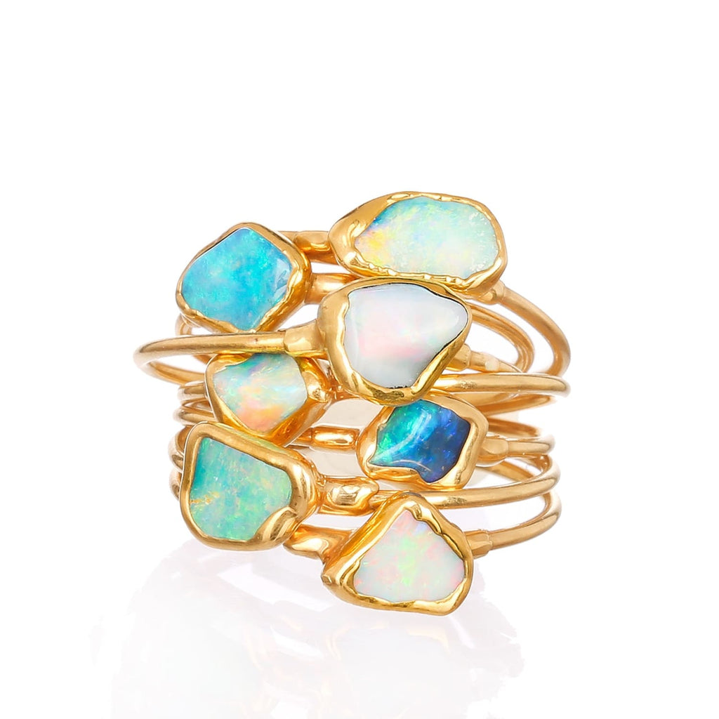 Mini Raw Australian Opal Ring