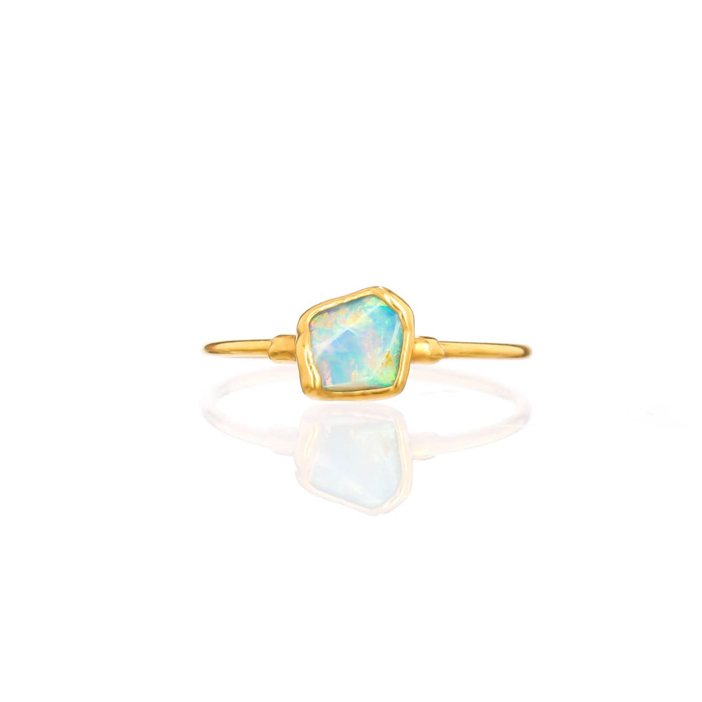 Mini Raw Australian Opal Ring
