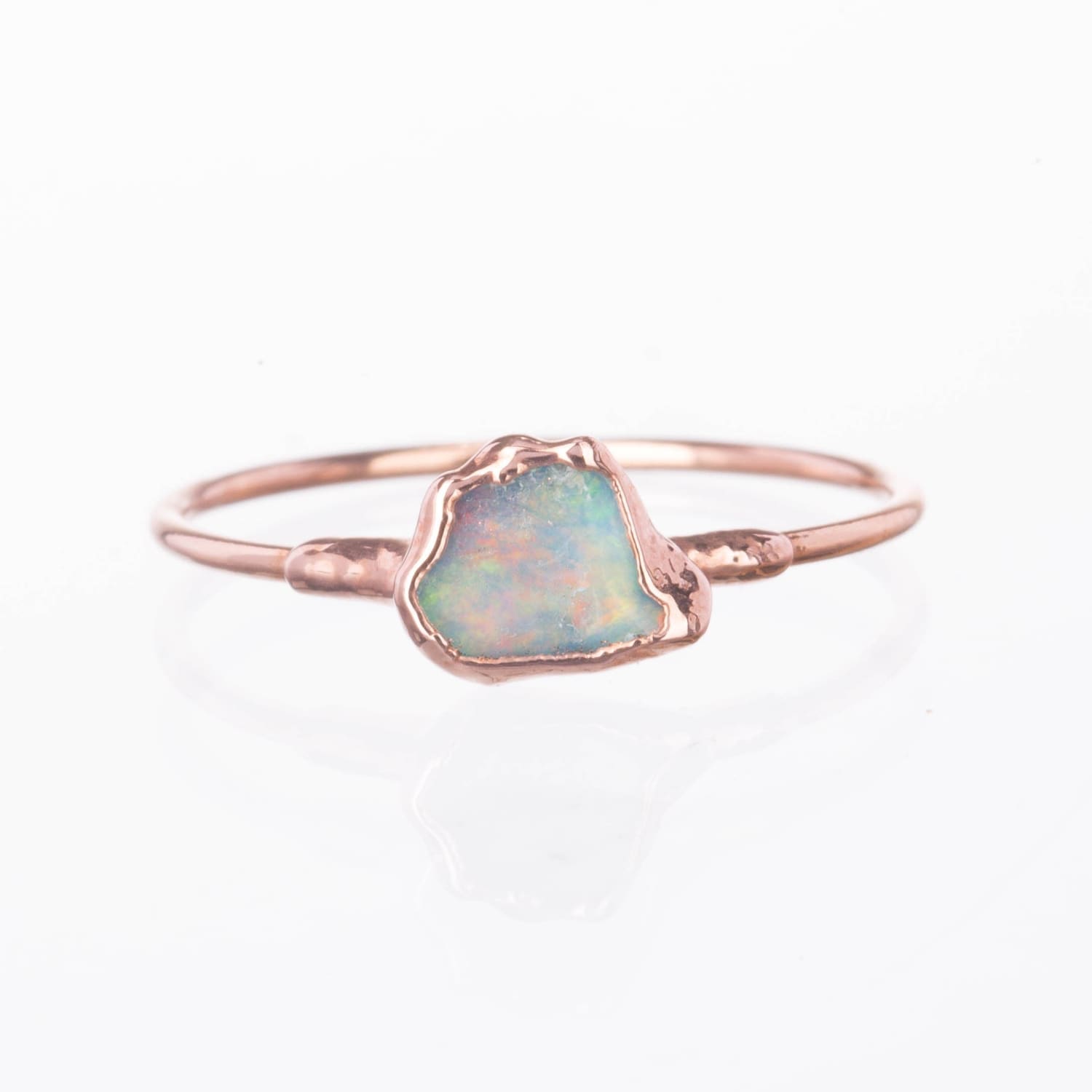 Mini Raw Australian Opal Ring in Yellow Gold