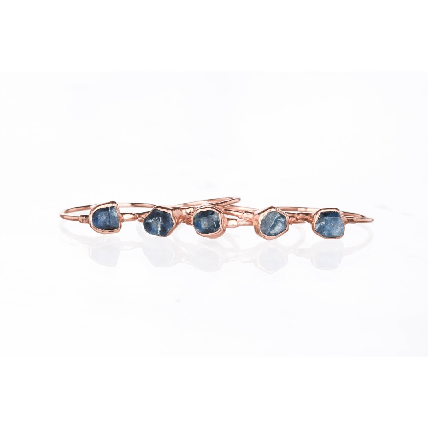 Mini Raw Sapphire Ring • Gold Filled • Dainty Unique Engagement Ring • September Birthstone • Gemstone Crystal Jewelry • 24k Dip