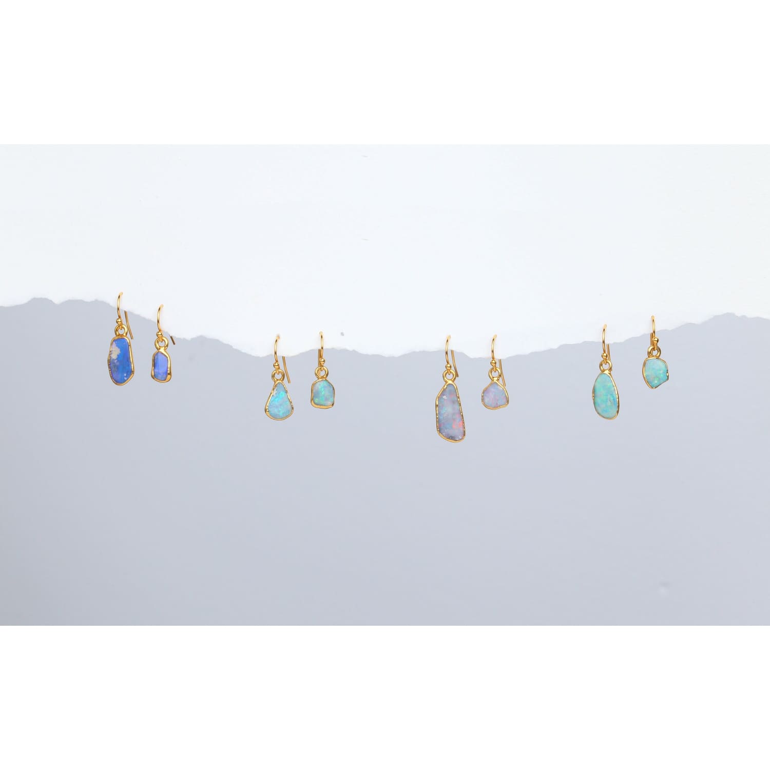 Mismatched Opal Earrings • Australian Fire Opals • Minimalist Summer Aesthetic • October Birthstone • Non Tarnish Waterproof • Daily Wear