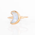 Moon Shaped Rainbow Raw Moonstone Ring