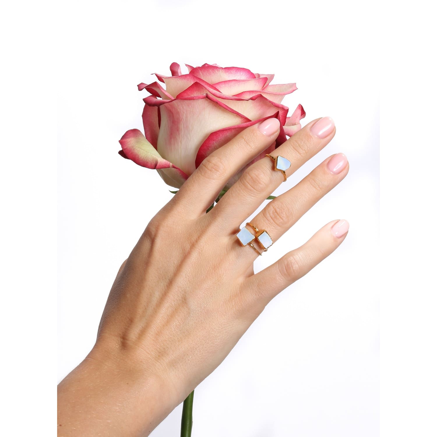 New Rainbow Raw Moonstone Ring