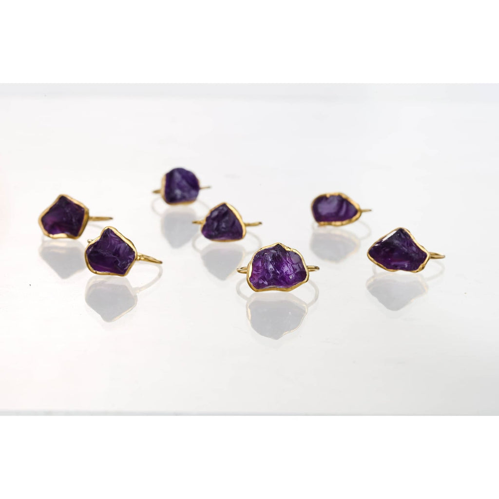 New Statement Raw Amethyst Ring